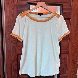 J.CREW SHORT SLEEVE BOATNECK T-SHORT WITH POP TRIM SIZE M MINT AJ622
